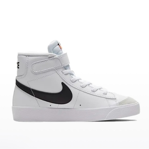 Nike Preschool Blazer Mid 77 Hook And Loop White Black Team Orange DA4087-100 - Picture 2 of 12